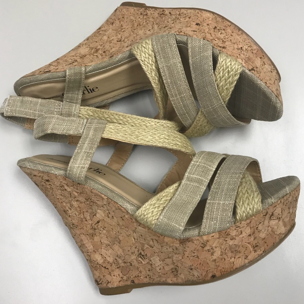 CHARMING CHARLIE Open Toe Wedges